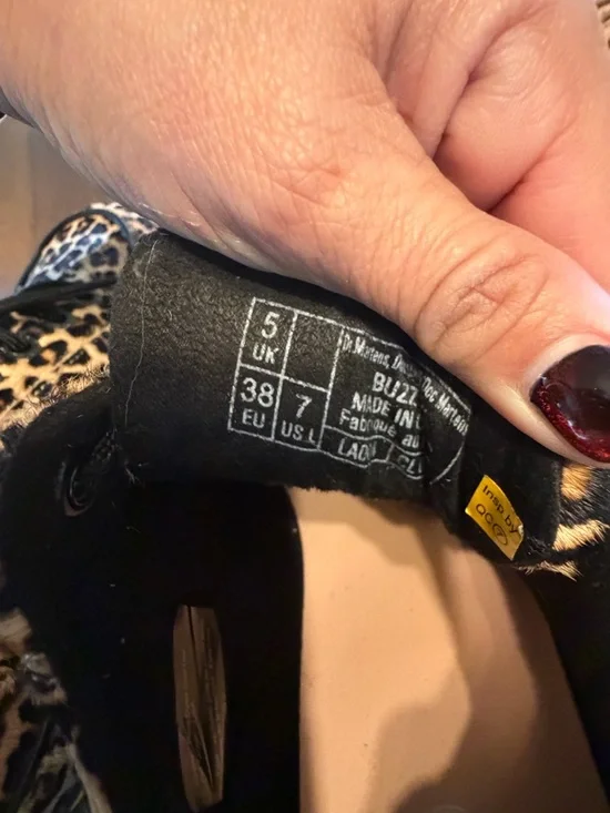 Dr. Martens fuzzy Leopard Print Platform Derby Shoes in Tan/Black - Picture 5 of 7